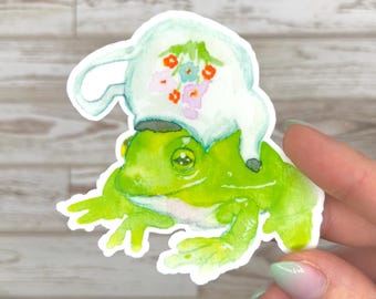 Vinyl Sticker • Teapot Frog