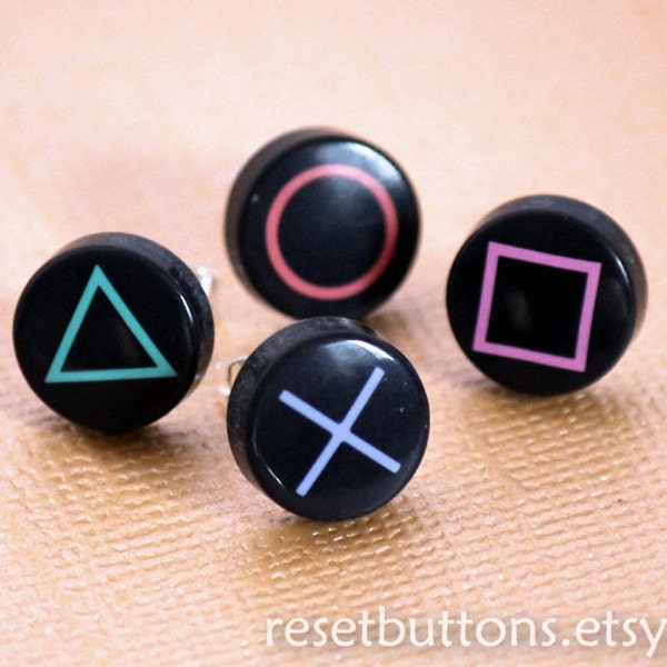 Playstation Button Earrings (Set of 4)