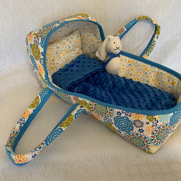 Doll Basket, Doll Bassinet, Doll Bed, Doll Carrier for Baby Dolls, Bitty Baby, Reborn Baby and  up to 18" American Girl Doll