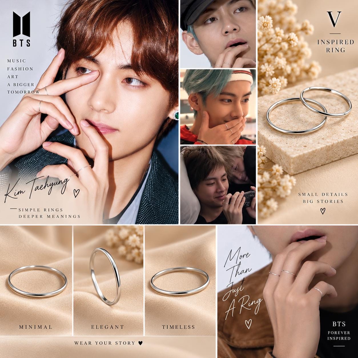 Bts V Rings - Etsy