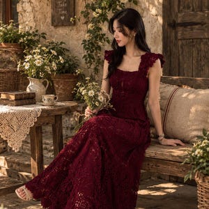 Maxi Burgundy Dress