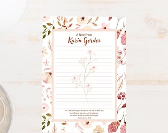 Personalized Name Notepad: Floral Bible Verse Stationery Gift