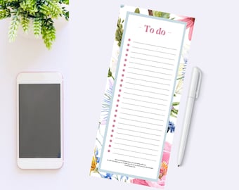 To Do List Notepad, 35 Sheet Planner Notepad, Hourly Planner, Floral Planner, Organization Gifts for Her