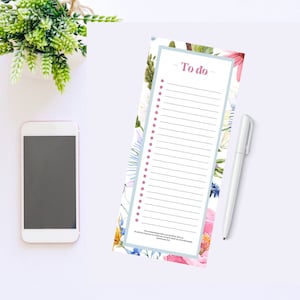 To Do List Notepad, 35 Sheet Planner Notepad, Hourly Planner, Floral Planner, Organization Gifts for Her