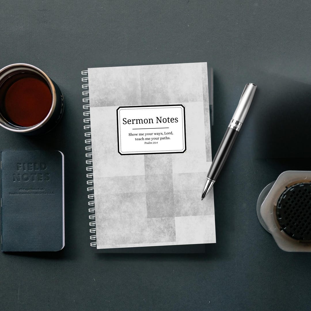 Sermon Notes Journal: Elegant Christian Spiral Notebook Gift for Him - Etsy