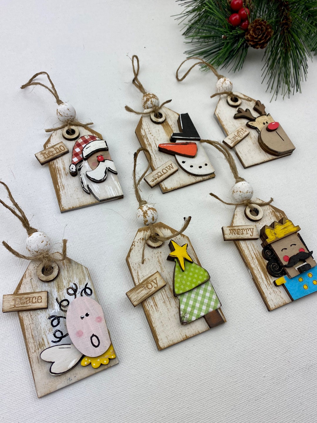 Personalized Christmas Ornaments Gift Tags Wooden Christmas Etsy
