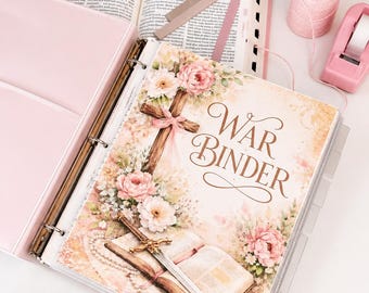 Christian War Binder – Prayer Journal, Bible Study Planner, Custom Sections
