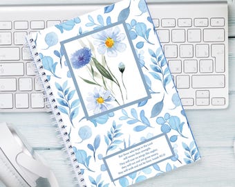 Floral Faith Journal: Spiral Notebook with Bible Verses