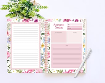 Sermon Notes Journal for Mothers Day Gift, Church Notes Notebook