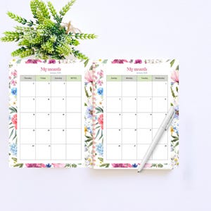 School Year Calendar 2025-2026 monthly spiral planner with scripture - Christian Planner / 2 pages per month