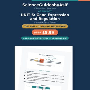 AP Biology Unit 6 Study Guide: Gene Expression, Regulation (PDF)