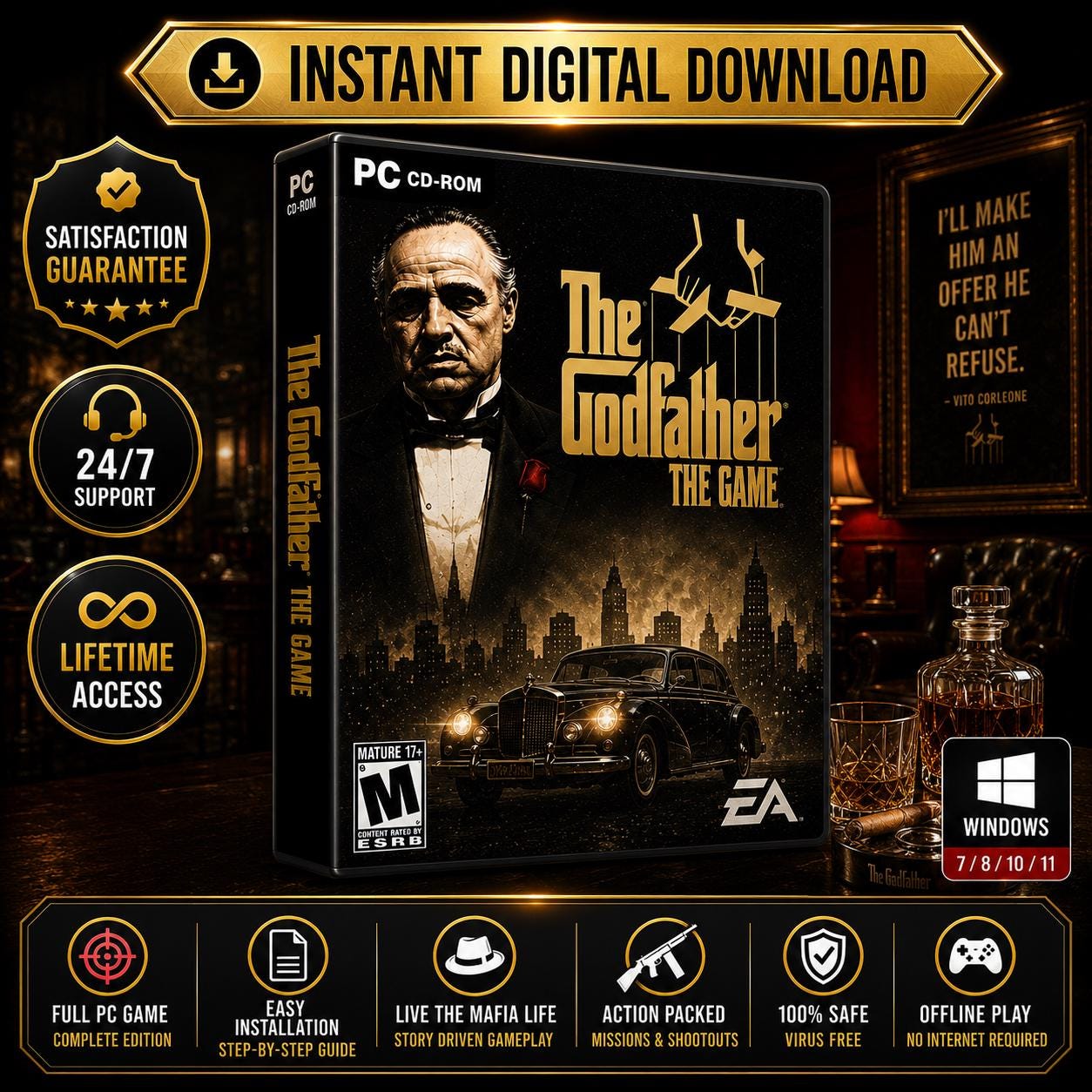 The Godfather Game Pc - Etsy