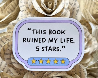 This Book Ruined My Life Sticker, Bookish Sticker, Book Lover, Book Sticker, Kindle Sticker