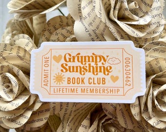 Grumpy Sunshine Sticker, Bookish Sticker, Book Lover, Book Sticker, Kindle Sticker, Book Merch, Book Lover Gift
