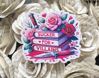 Sucker For Villains Sticker, Bookish Sticker, Book Lover, Book Sticker, Kindle Sticker
