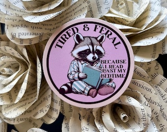 I Read Past My Bedtime Sticker, Bookish Sticker, Book Lover, Smut Books Stickers