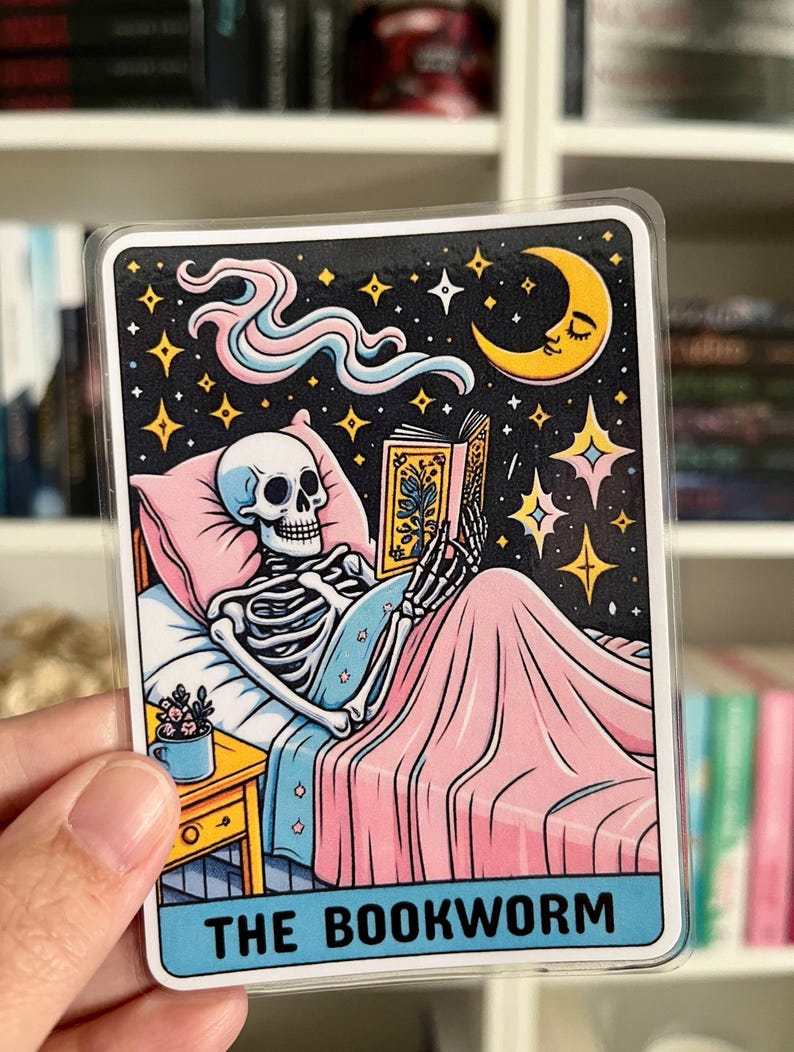 The Bookworm Bookmark, Tarot Card Bookmark, Gift For Book Lover image 1