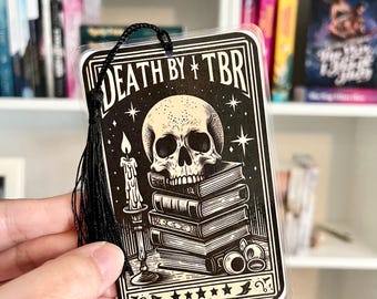 Death By TBR Bookmark, Tarot Card Bookmark, Gift For Book Lover
