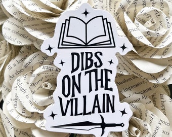 Dibs On The Villain Sticker, Bookish Sticker, Book Lover, Smut Books Stickers, Villain Lover, Dark Romance Sticker
