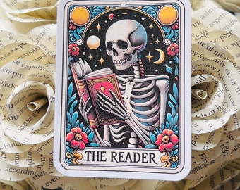 The Reader Sticker, The Reader Tarot Card, Bookish Sticker, Book Lover, Book Sticker, Kindle Sticker