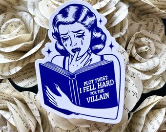 I Fell Hard For The Villain Sticker, Bookish Sticker, Book Lover, Book Sticker, Kindle Sticker