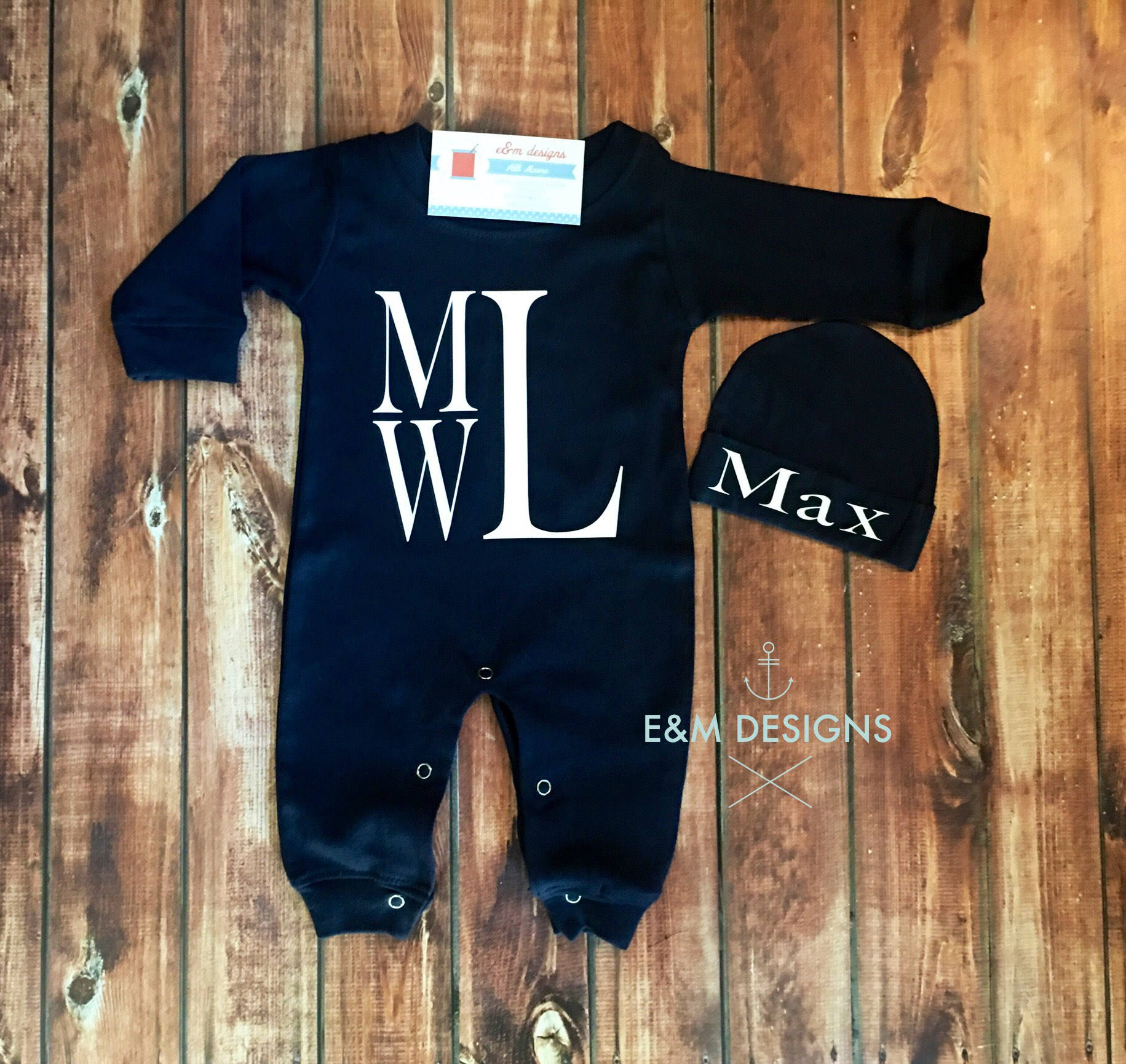 Baby Boy Coming Home Set Newborn Boy Romper Monogrammed Baby Etsy