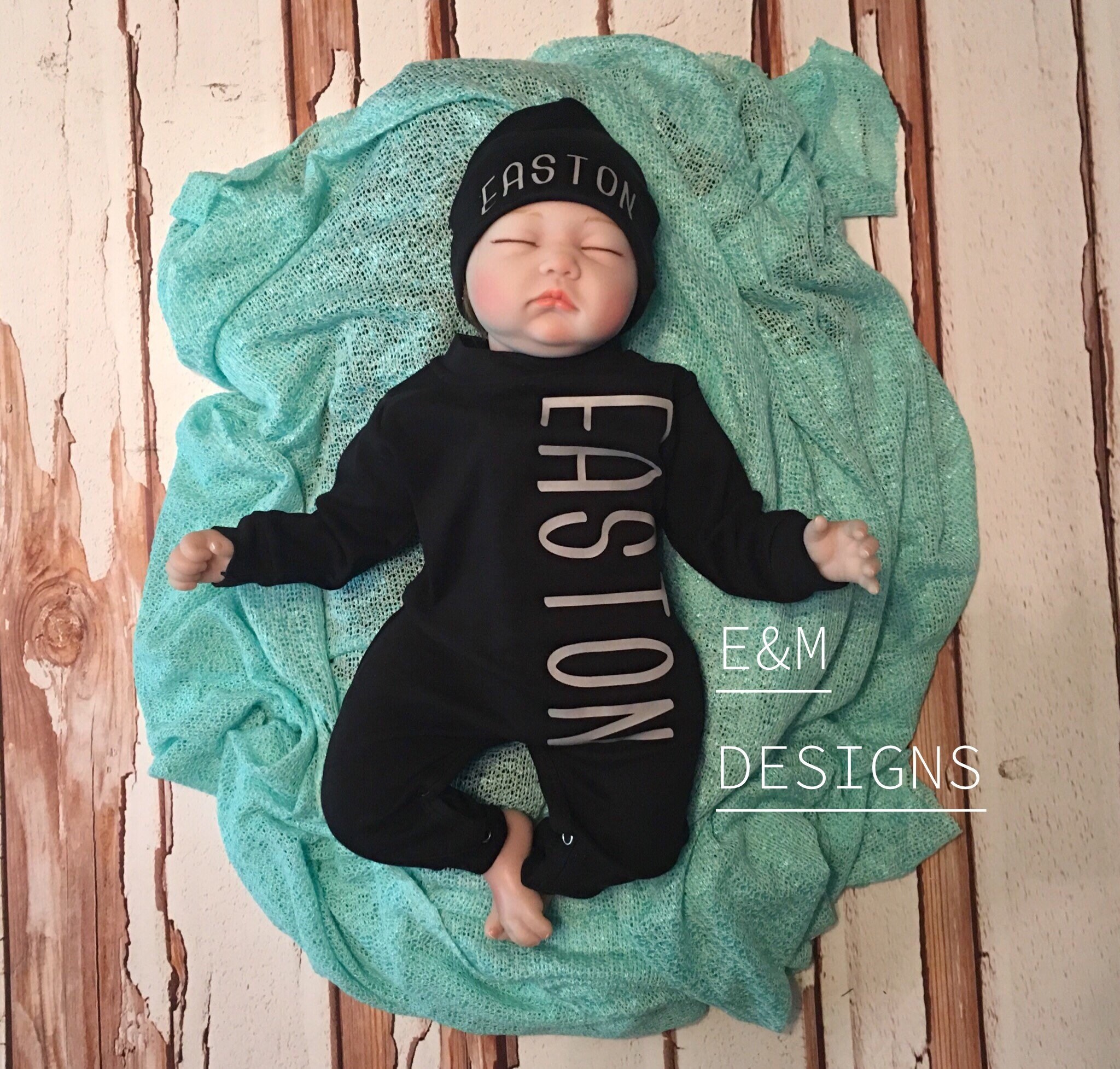 monogram baby outfits