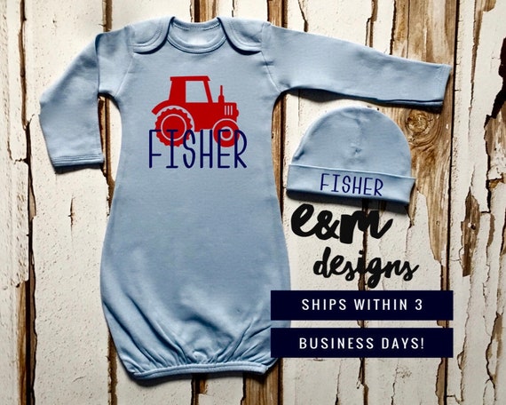 monogrammed baby boy coming home outfit
