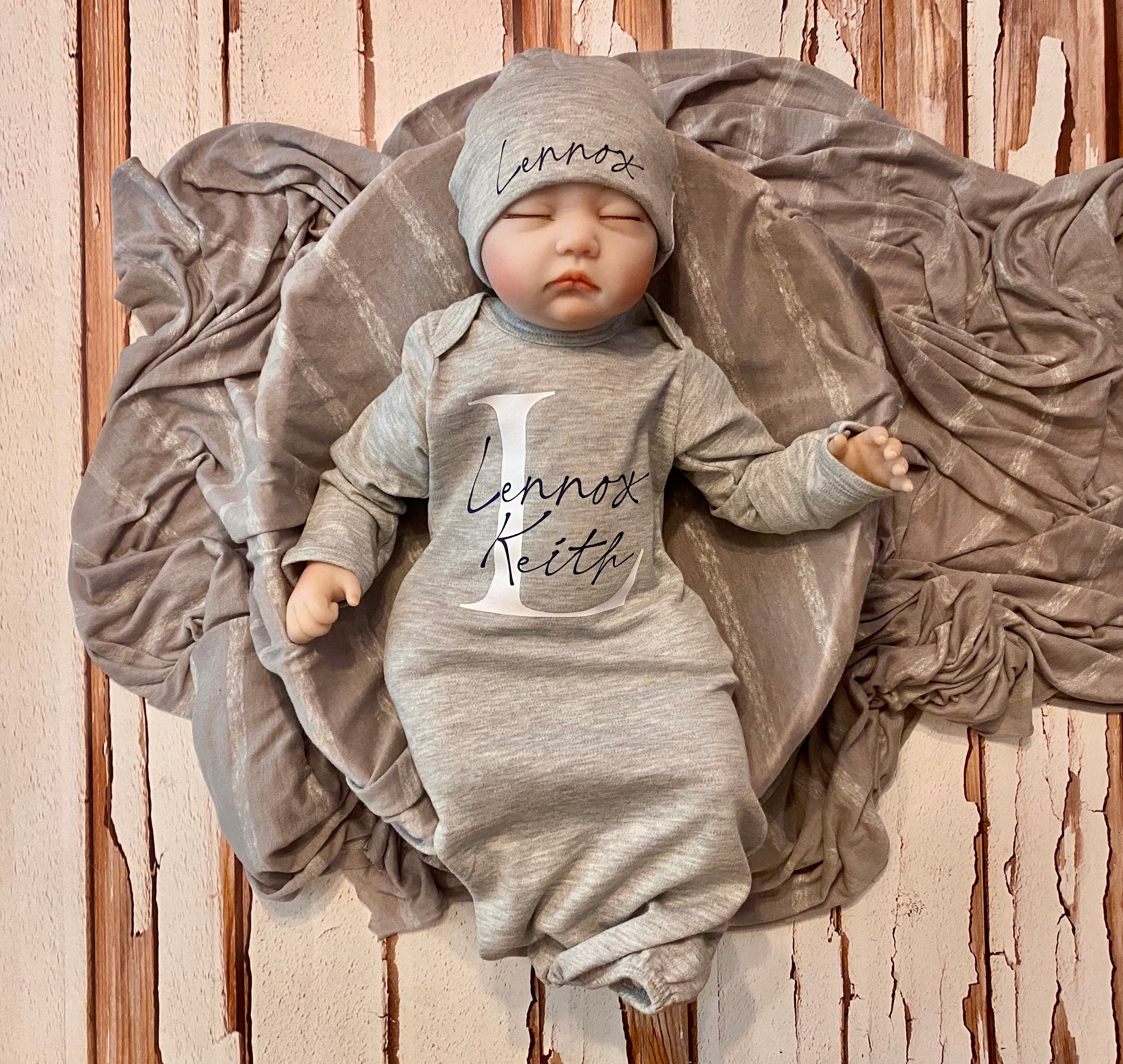 0-3 mes raya bebé vestido bebé niño raya nudo vestido vestido de bebé  marrón bebé niño raya vestido recién nacido llevar a casa vestido /  sombrero conjunto -  España