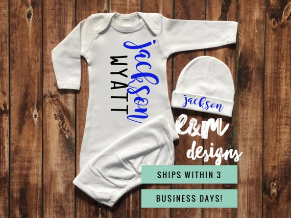 monogram newborn outfit boy
