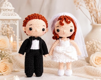 Crochet Wedding Couple Pattern PDF, Amigurumi Bride & Groom Doll Pattern, Wedding Gift Crochet Tutorial, Beginner PDF Download