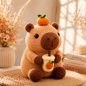 Modèle de capybara au crochet, Modèle de capybara au crochet, Peluche capybara amigurumi, Animal en peluche mignon, Guide à télécharger instantanément