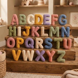Schema PDF per portachiavi all'uncinetto con alfabeto, schema per lettere amigurumi dalla A alla Z, portachiavi personalizzato con nome, regalo fai da te all'uncinetto, download immediato