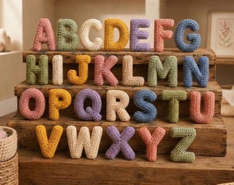 Crochet Alphabet Keychain Pattern PDF, Amigurumi Letters, Personalized Name DIY (Instant Download)