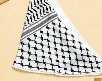 keffiyeh Bandana Scarf Handmade Vintage Arabian Style Tie Heritage Authintic Headband kofya Kuffiyah Traditional Triangle Size 18"X18"X29"