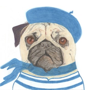 Carte d’amour de carlin, carte de carlin drôle, Français carlin, carte de chien, carte de chien drôle, carte d’amour de chien