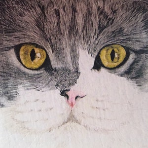 Cat Portrait Card: British Shorthair Cat; Cat Lover Card; Cat Face Card
