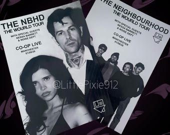 Individuell gestaltete Tourplakate von The Neighbourhood & Nessa Barrett – Welttournee 2026