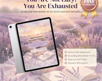 ADHD Burnout Recovery Planner | Self Care Journal (PDF Download)