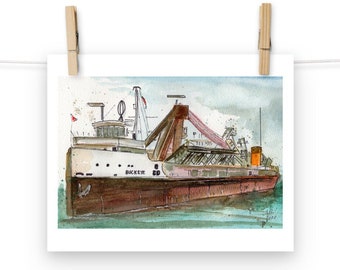 SS Buckeye Great Lakes Freighter Art Print (Choose a Size)