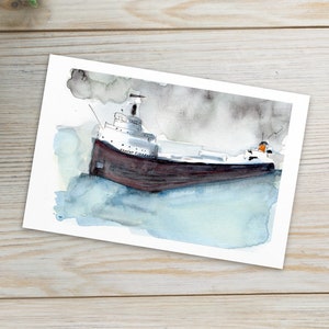 Edmund Fitzgerald Postcard Art Print or Mailer for Collectors and Freighter Enthusiasts