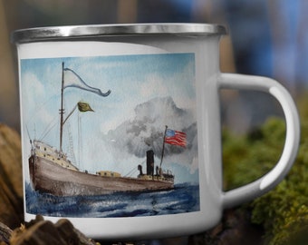 Historic Great Lakes Steamship Enamel Gift Mug