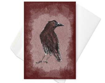 Crow Art Print Greeting Card with Envelope