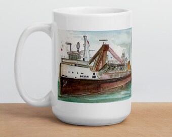 SS Buckeye Great Lakes Freighter Ceramic Art Print Mug (Choose a Size)