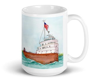 White glossy mug