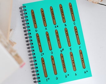 Native American Flute Fingering Chart Spiral Notebook