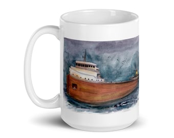 Edmund Fitzgerald White Ceramic Mug (Choose a Size)