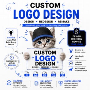I Will Create Custom Logo Design for your Business, Professional Logo Monogram, Logo Business, Photography Logo, Unique Logo Branding