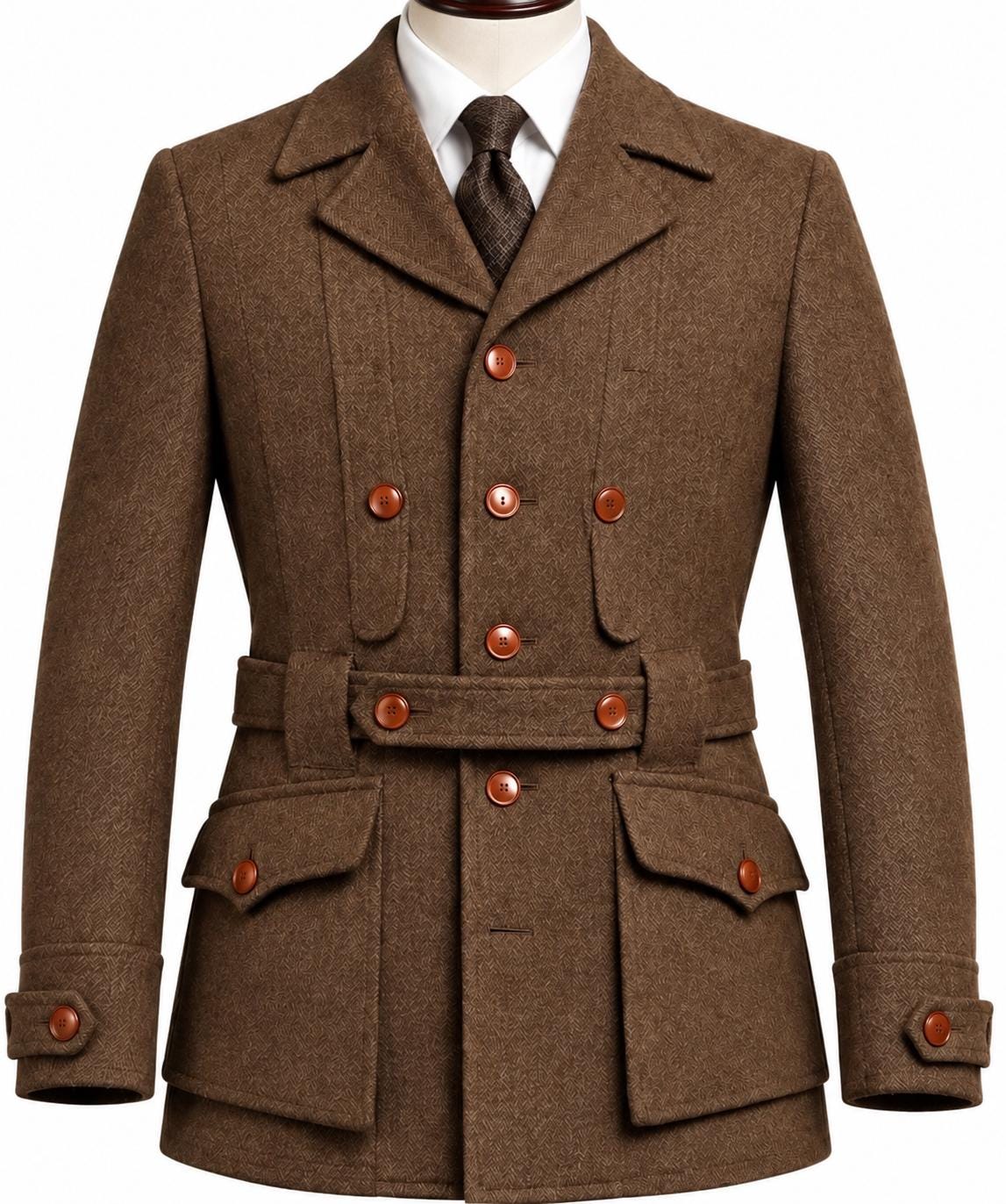 Mens Vintage Tweed Coat Belted - Etsy