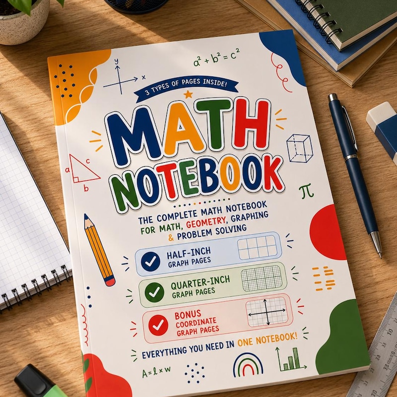 Math Monogram Cute Math Notebook - Etsy